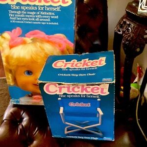 Cricket doll and her chair.